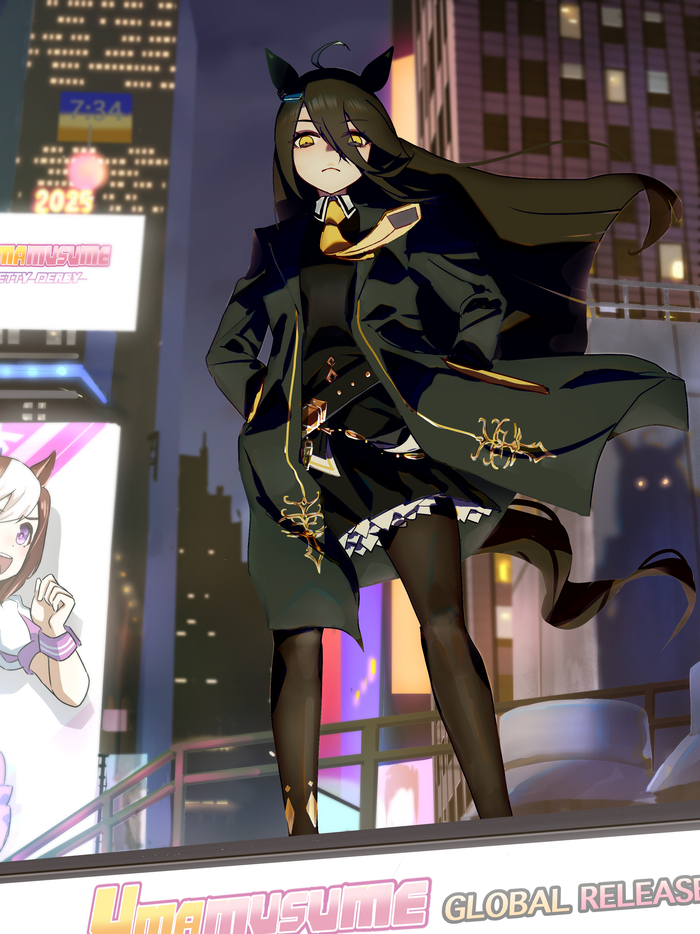 Manhattan Cafe , Anime Art, Uma Musume Pretty Derby, Manhattan Cafe, Animal Ears, 