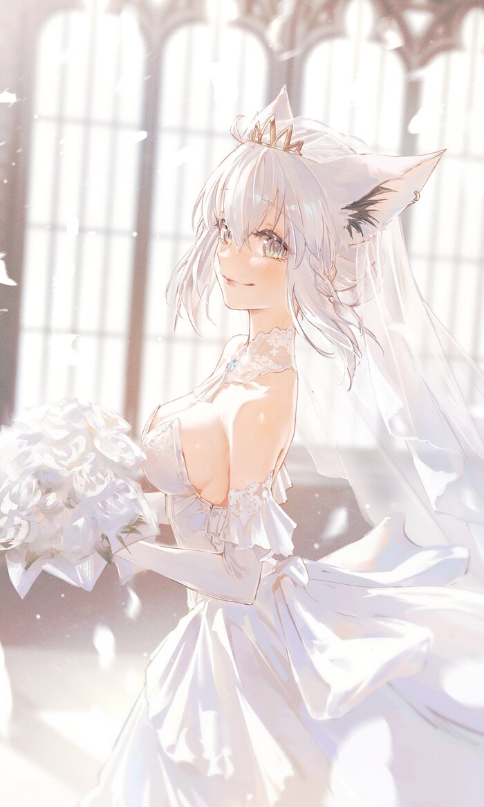  Hololive, Virtual YouTuber, Shirakami Fubuki, Animal Ears, Anime Art, 