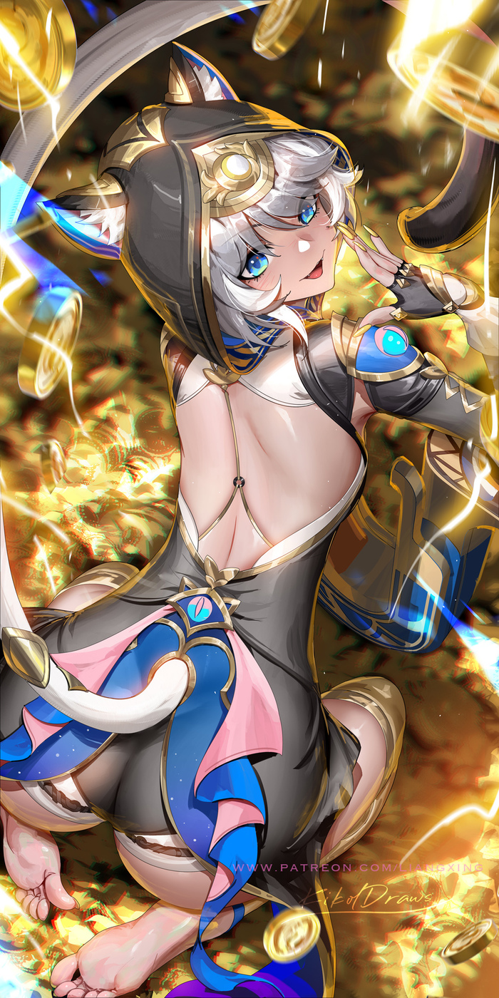 Cipher Anime Art, Honkai: Star Rail, Cipher (Honkai: Star Rail), Animal Ears, , Liang Xing