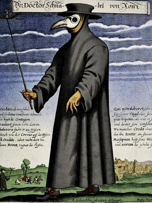 В таком костюме сложно вообще признать человека. Гравюра П. Фюрста, 1656 г.