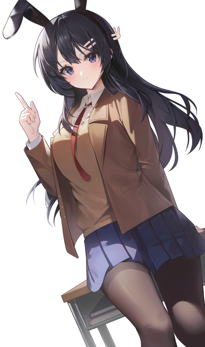 Mai Anime Art, , Rascal Does Not Dream of Bunny Girl Senpai, Mai Sakurajima, Pixiv, Bunny Ears,  