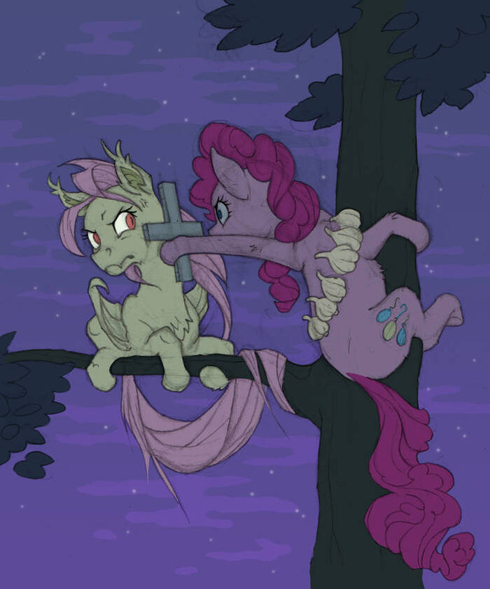 -.. ! My Little Pony, Ponyart, Flutterbat, Pinkie Pie