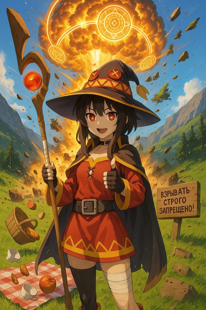  ,  ,   , Konosuba, Megumin, Anime Art, Dall-e