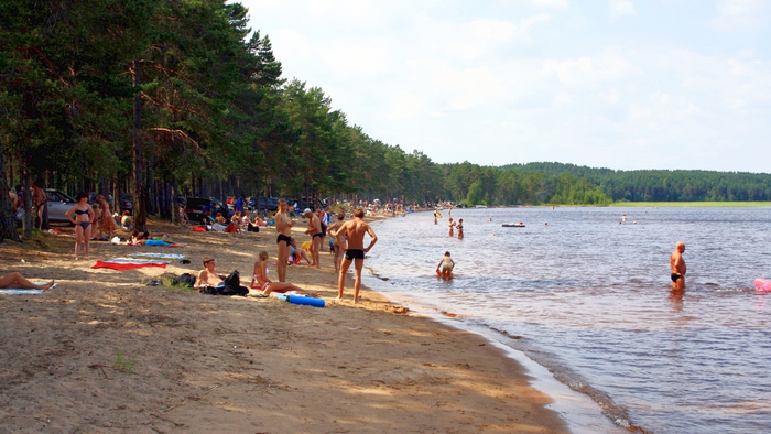 Пляж на Сямозере
