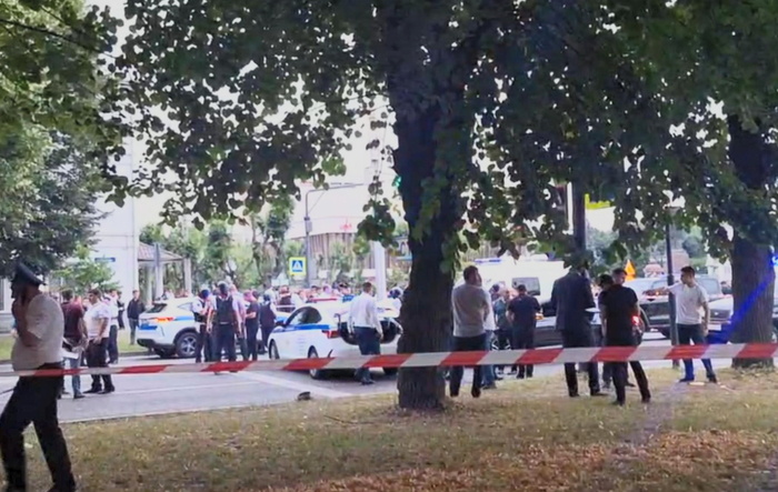 Обстановка на месте нападения на наряд ДПС в Нальчике