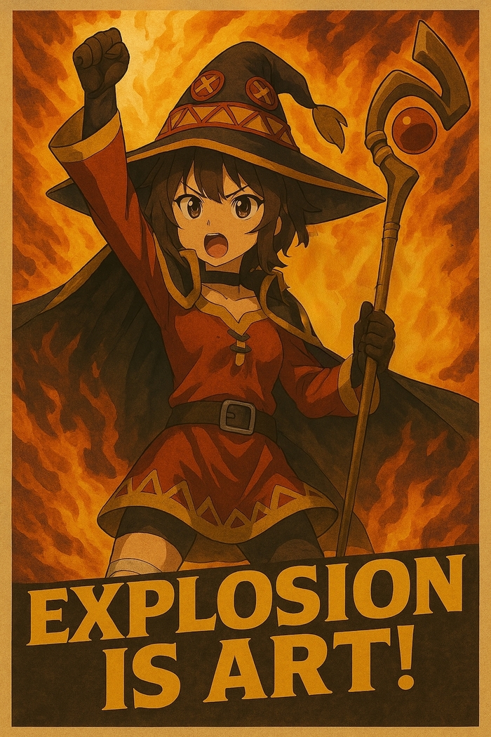 - !  , Konosuba, Megumin, Anime Art, Dall-e, 