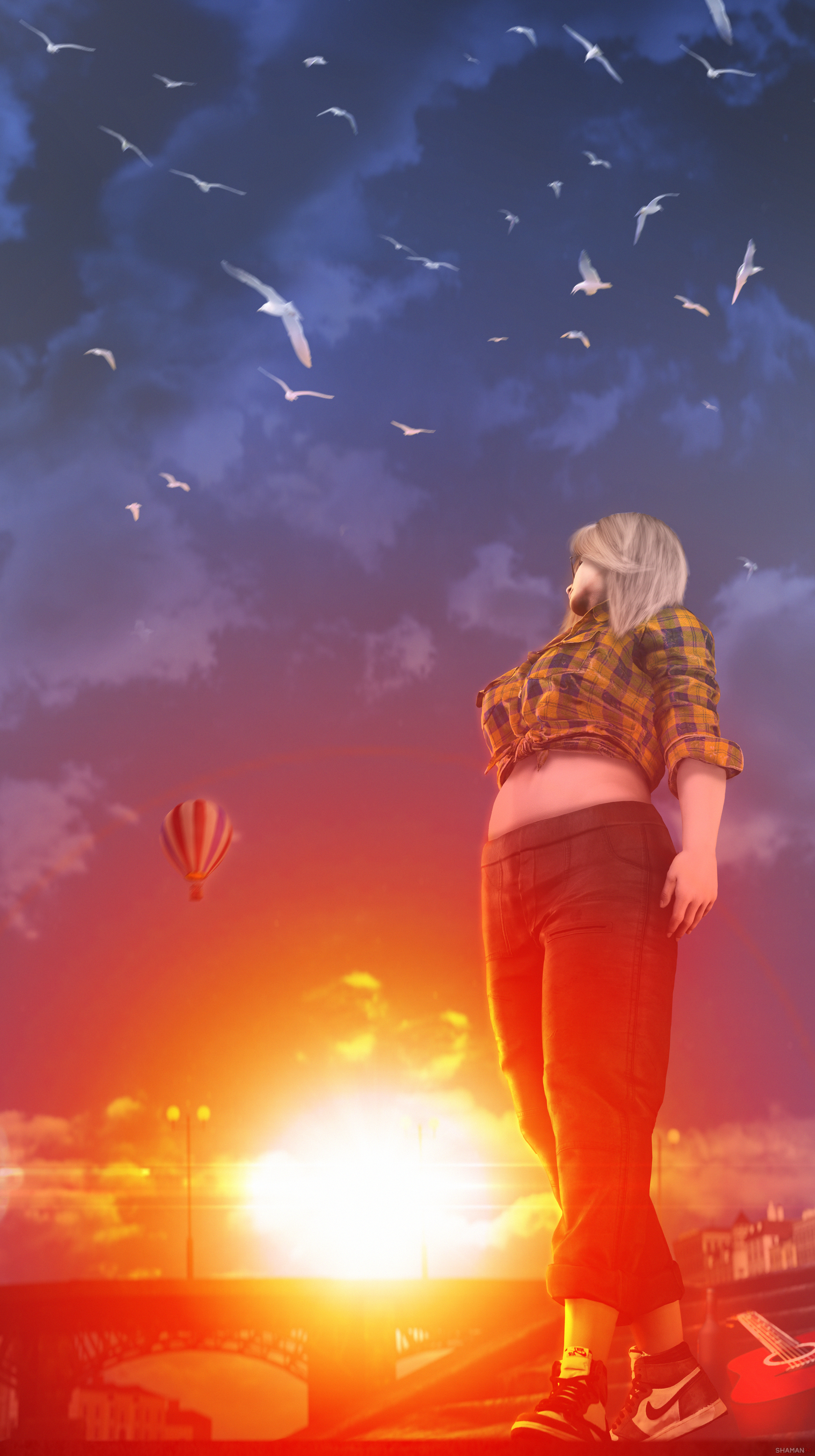 Sunset in St. Petersburg - My, Art, SFM, 3D, Digital drawing