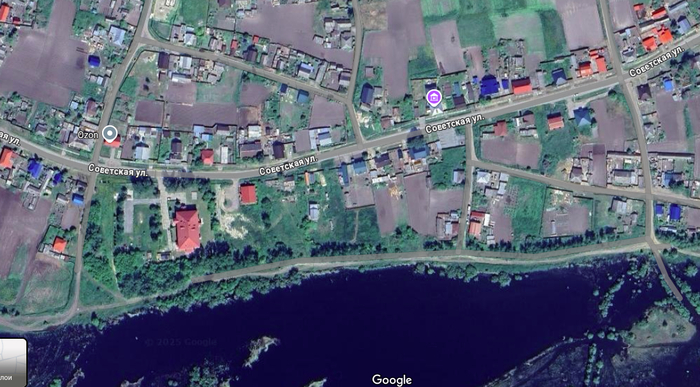 Расположение бывшего участка Распутиных. Деревня в Тюменской области (Село Покровское Тобольской губернии).