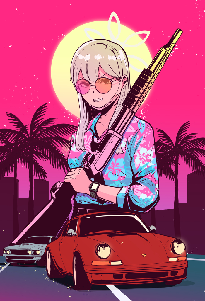 Hotline Kivotos , Anime Art, Blue Archive, Konoka (Blue Archive), Hotline Miami, 