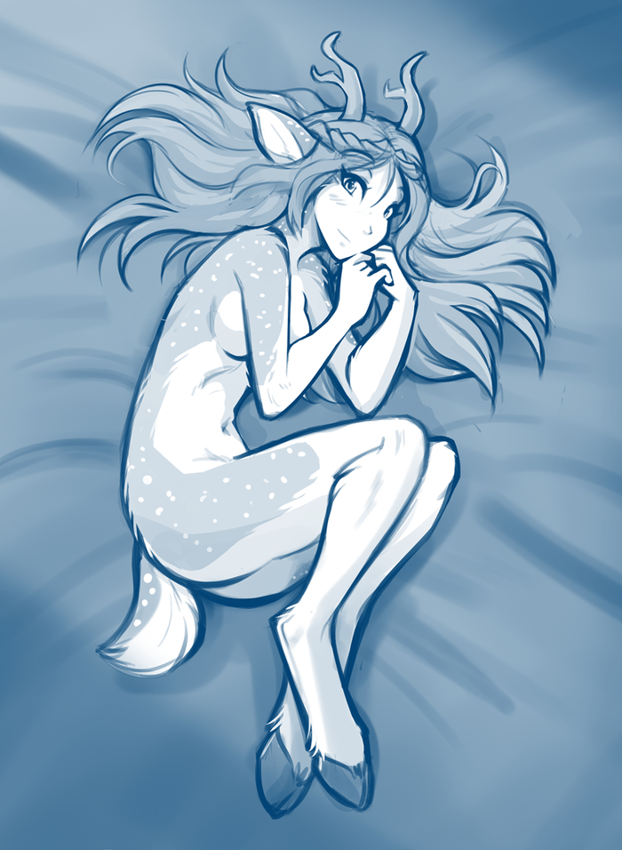 Narikusha Sketch , , Furry Art, , Tom Fischbach, Furry deer