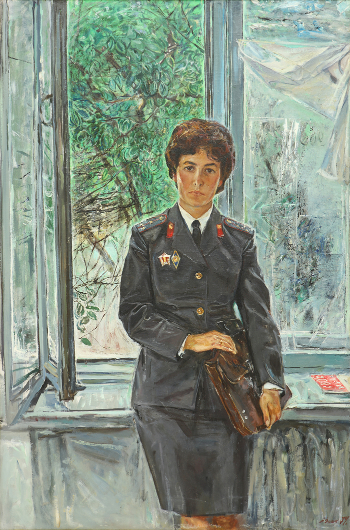 Знак Анатолий Маркович. "Портрет инструктора ГАИ Л.М. Руденко". 1974 г.