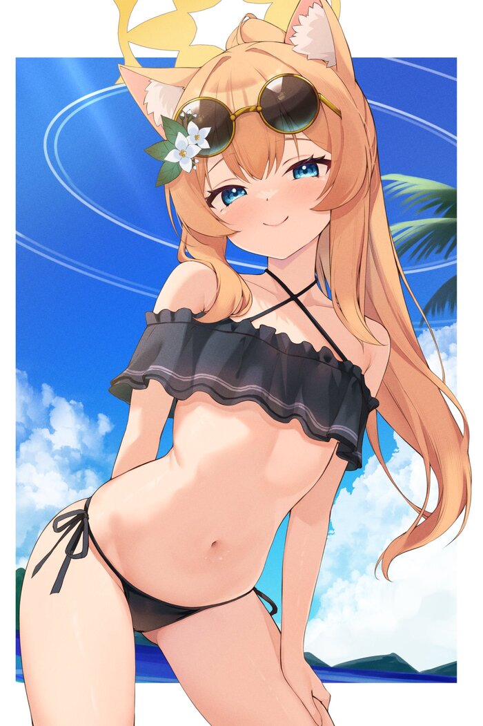 Iochi Mari #030 , Anime Art, Blue Archive, Iochi Mari, , Animal Ears, , ,  ,  , , 