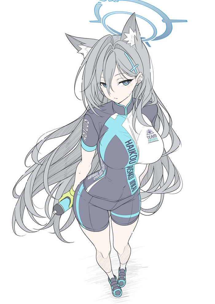 Terror Anime Art, , Blue Archive, Shiroko Terror, T1kosewad, Animal Ears