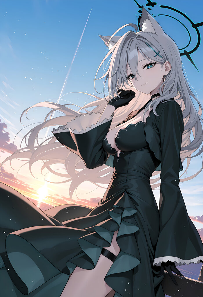 Shiroko Terror , Anime Art, Blue Archive, Shiroko Terror, Animal Ears,  ,  , Stella