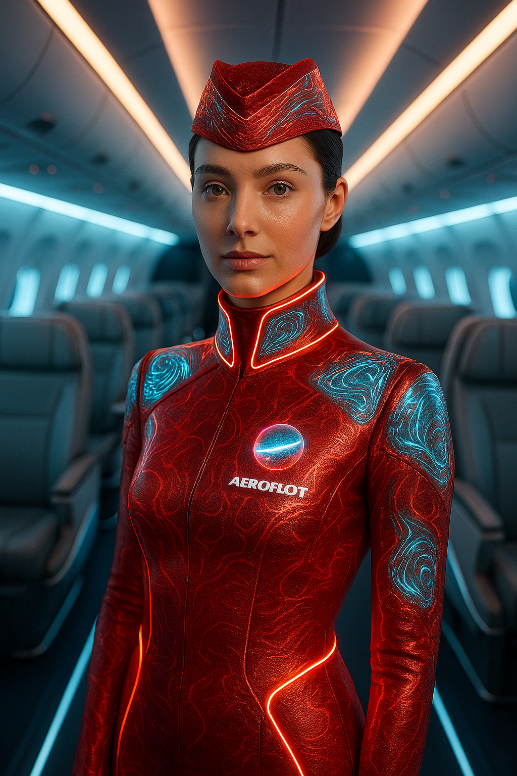 Style Turbulence: Flight Attendants of the 2150s - My, Neural Network Content, Neural network art, Fashion, Stewardess, Airline, Airlines, Concept, Longpost