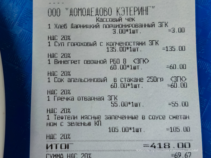 Чек с ценами