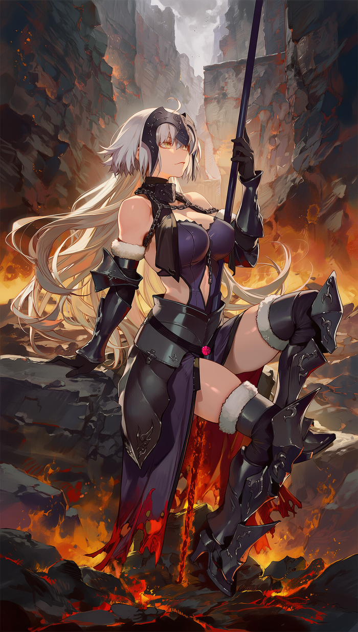Jeanne x2 , Anime Art,  , Jeanne Alter, Jeanne Darc, Fate Grand Order, Fate Apocrypha, ,  