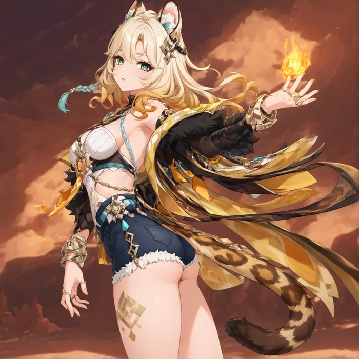  , Anime Art, Animal Ears, Xilonen (Genshin Impact), Genshin Impact,  