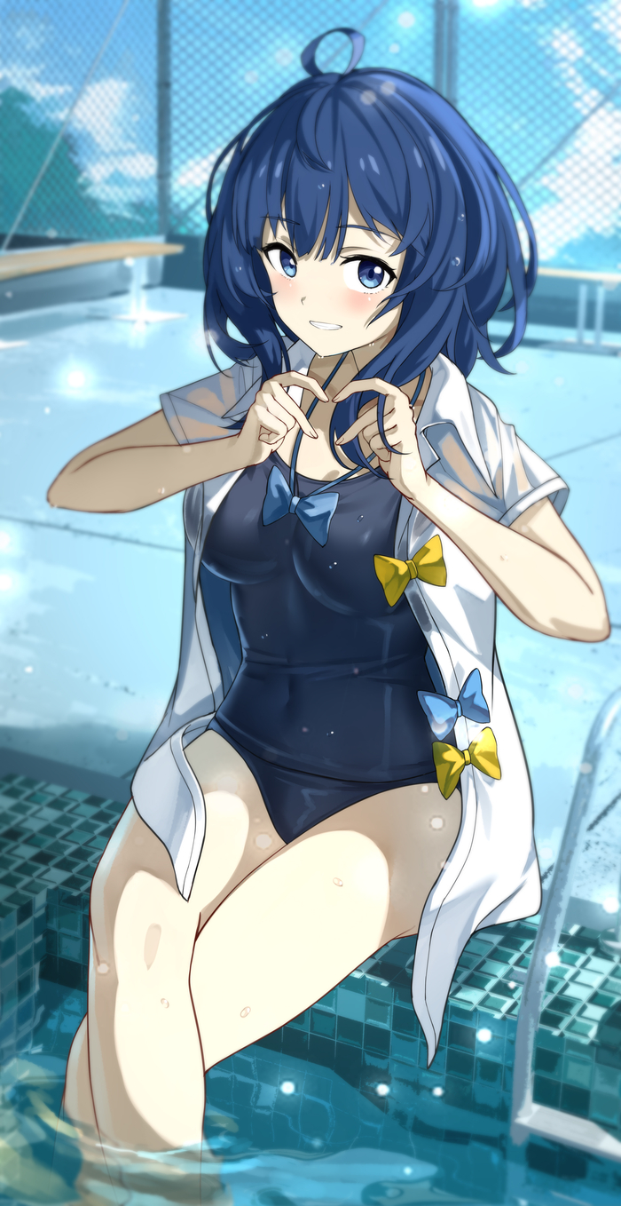   Anime Art, , Make Heroine ga Oosugiru!, Yanami Anna, One-piece swimsuit, , Pixiv