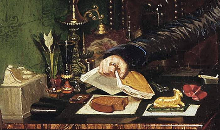 Павел Федотов. Завтрак аристократа. 1849-1850. Фрагмент