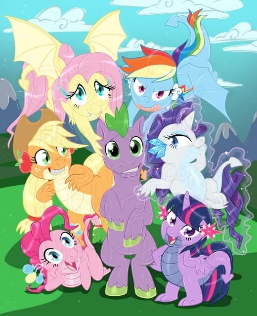 -    My Little Pony, , Spike, Twilight Sparkle, Rarity, Applejack, Rainbow Dash, Pinkie Pie, Fluttershy