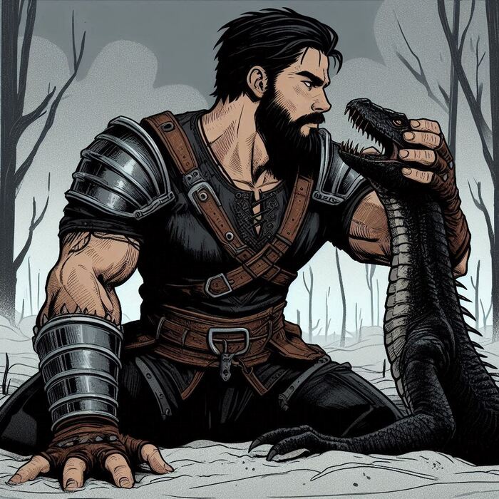 Попытка ИИ изобразить Галхэрроу с собратом по Мороку