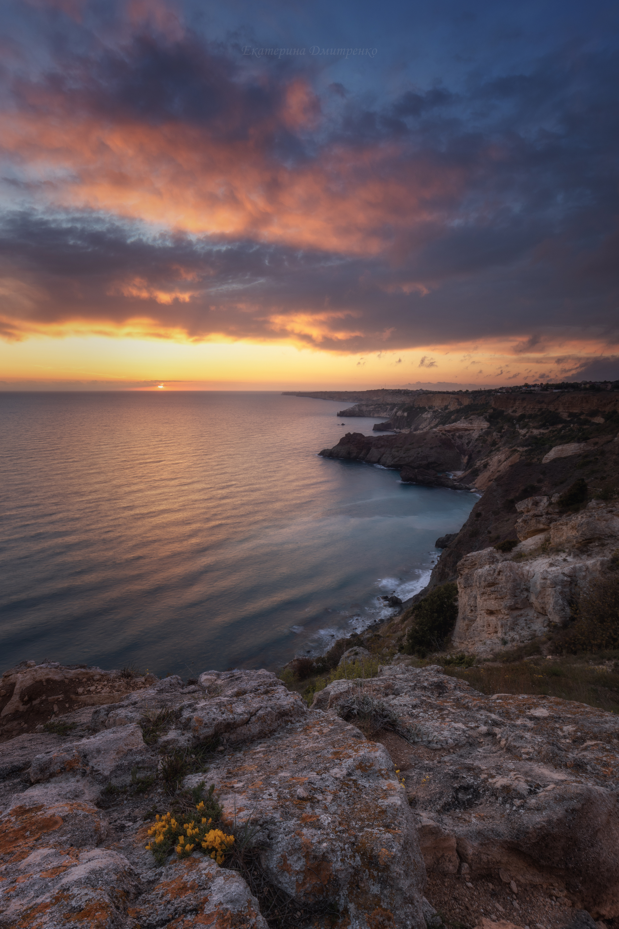 Cloudy Fiolent - My, The photo, Landscape, Sunset, Sevastopol, Cape Fiolent, Sea