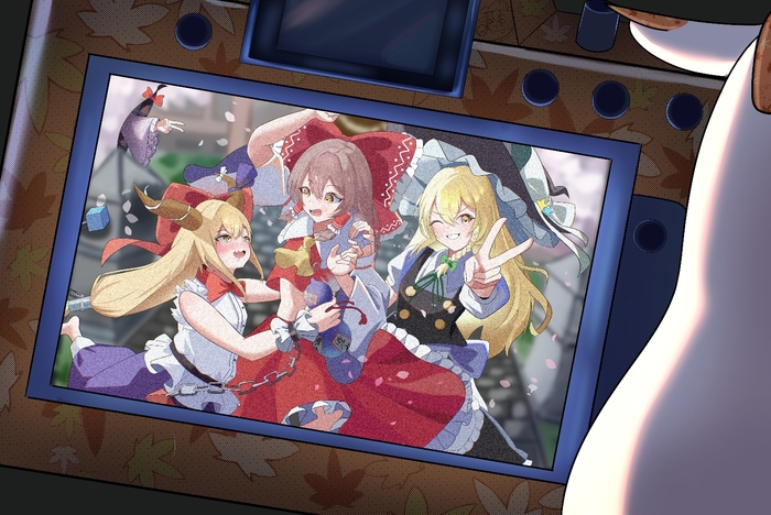  Touhou, Kirisame Marisa, Hakurei Reimu, Ibuki Suika, Yakumo Yukari, Anime Art, Game Art, , 