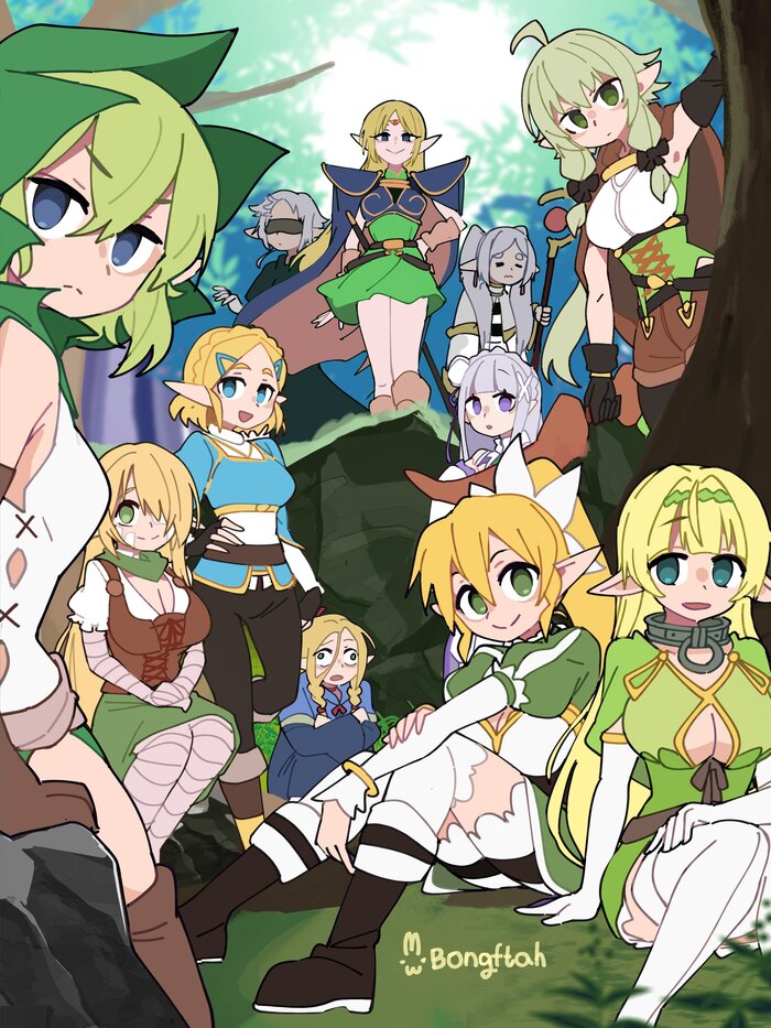  ,  .      , Anime Art, Frieren, Princess Zelda, Emilia, Suguha Kirigaya, Marcille Donato, High Elf archer, Sylphiette, 