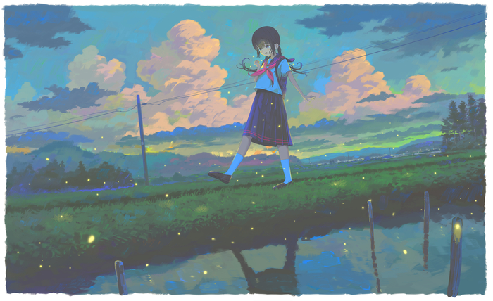  , Anime Art, Original Character, , , Seifuku, , 