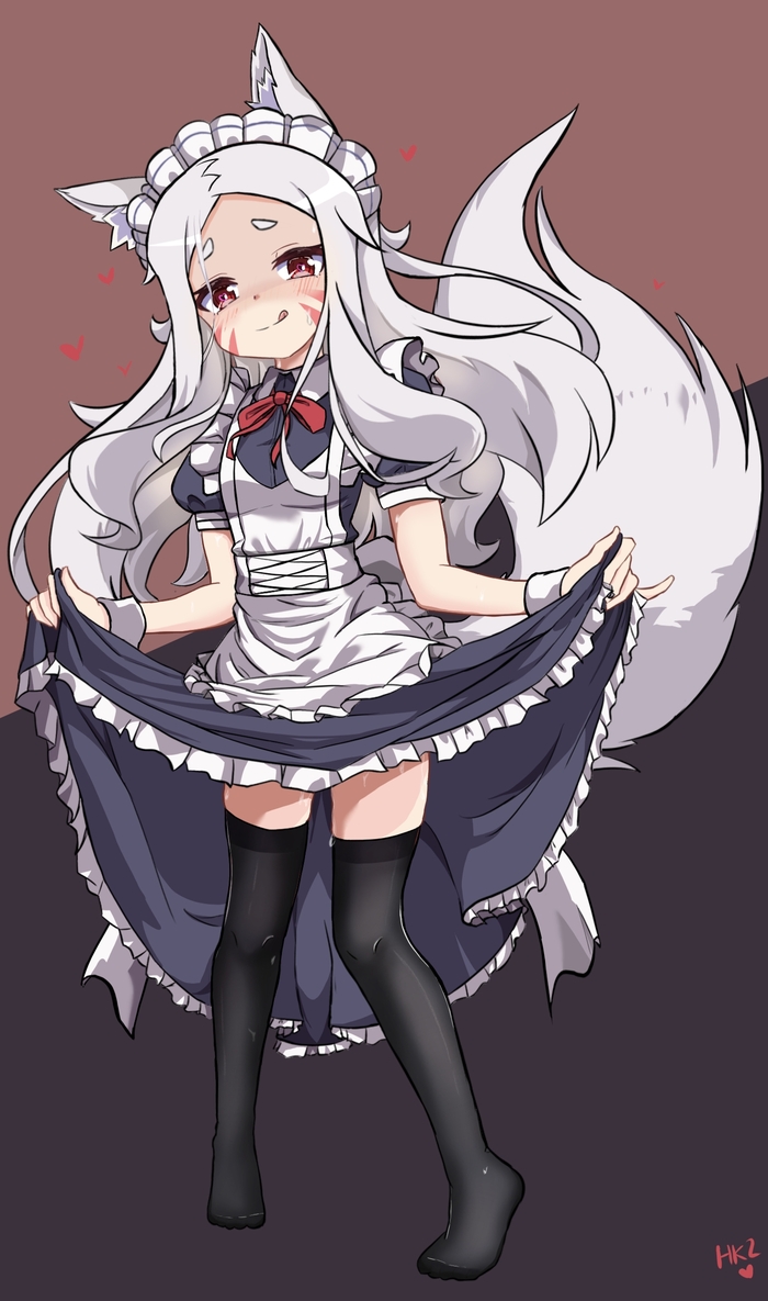 Maid Shiro Anime Art, , Shiro (Sewayaki Kitsune No Senko-san), Sewayaki Kitsune No Senko-san, , Pixiv, Animal Ears, 