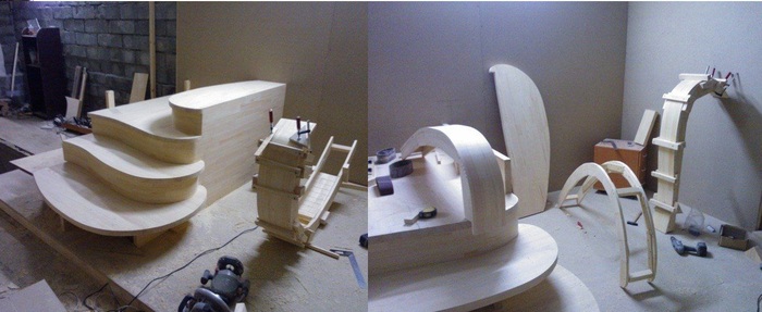 Приклеиваем "ослабленную" заготовку к основанию