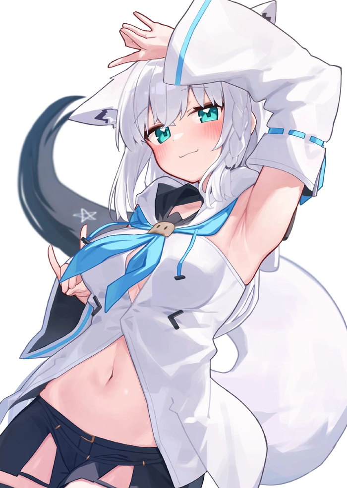 Fubuki , Anime Art, Animal Ears, Hololive, Virtual YouTuber, Shirakami Fubuki