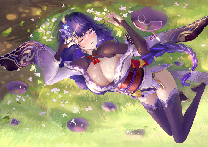  , Pixiv, Anime Art, Genshin Impact, Raiden Shogun (Genshin Impact)
