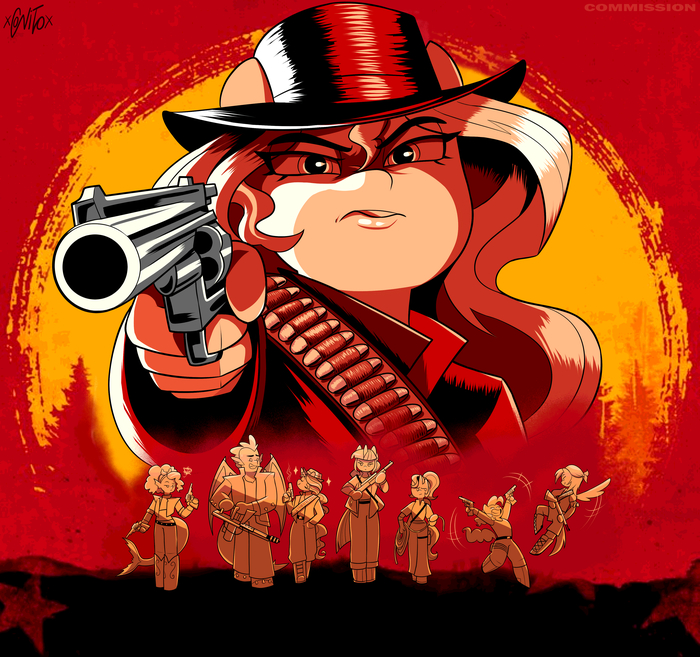 Red Pony Redemption My Little Pony, Ponyart, Twilight Sparkle, Sunset Shimmer, , Pinkie Pie, Rainbow Dash, Spike, Starlight Glimmer, Adagio Dazzle, Red Dead Redemption 2, 