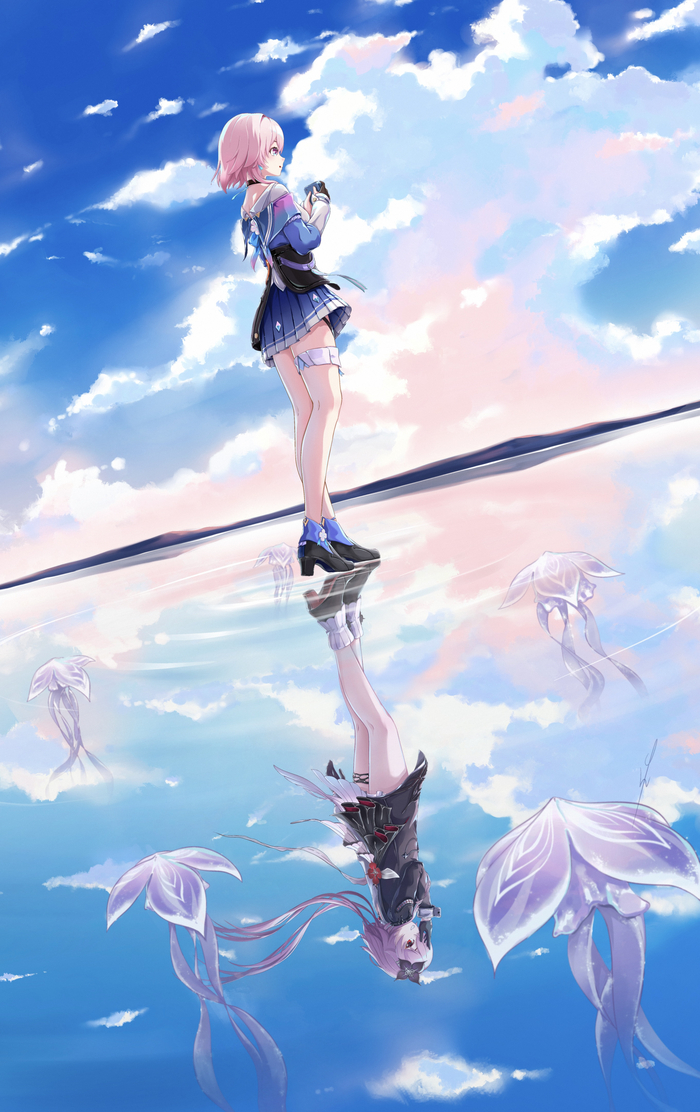 March 7th / Evernight , Anime Art, Honkai: Star Rail, March 7th (Honkai: Star Rail), Evernight (Honkai: Star Rail), , , , 