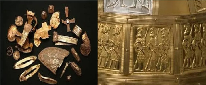 Почти 10 килограмм золота и серебра было в кладе викингов в Стаффордшире.