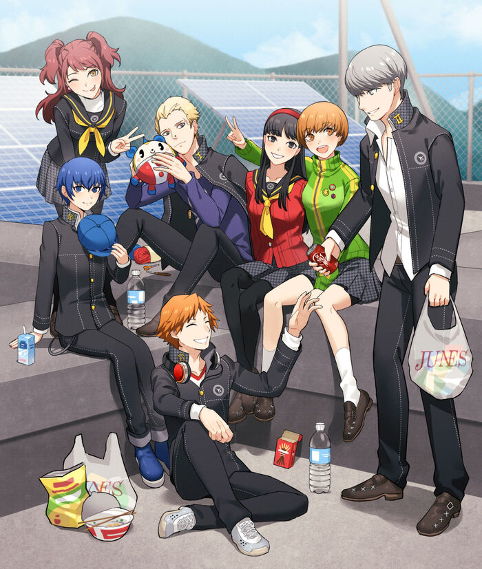   , , Anime Art, Persona, Persona 4, Narukami Yu, Naoto Shirogane, Kujikawa Rise, Chie Satonaka, Amagi Yukiko, , Game Art