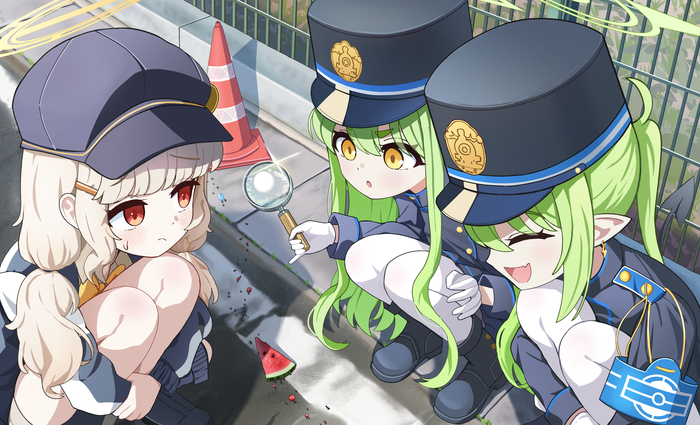    Blue Archive, Utsumi Aoba, Tachibana Nozomi, Tachibana Hikari, Anime Art, Game Art, , 