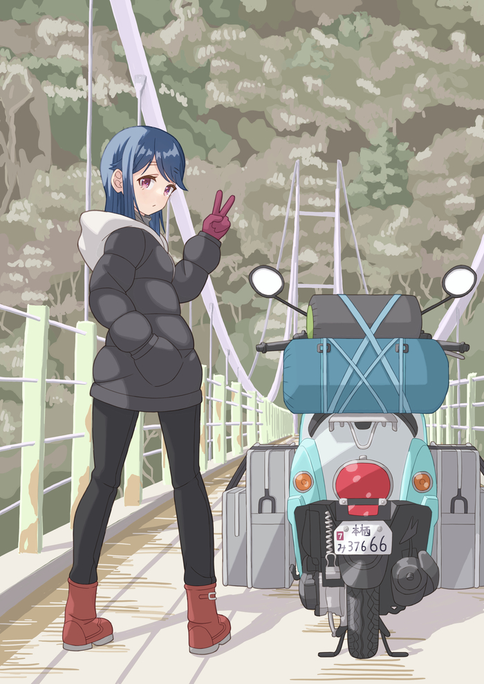 Rin Shima Anime Art, , Yuru camp, Shima Rin, , Pixiv