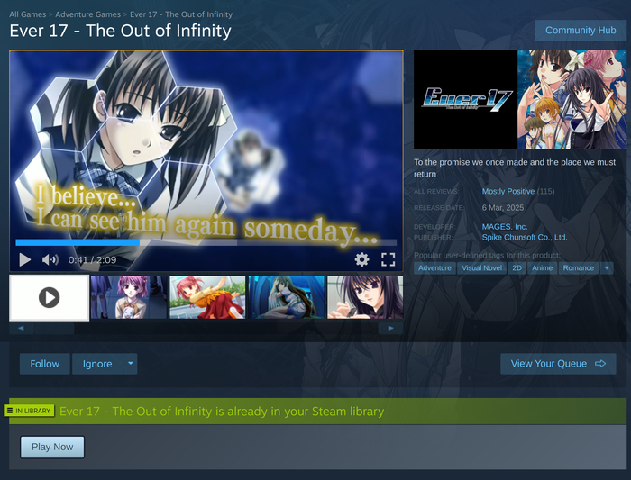      EVER17    , Ever17, Ever17: The Out of Infinity, , 