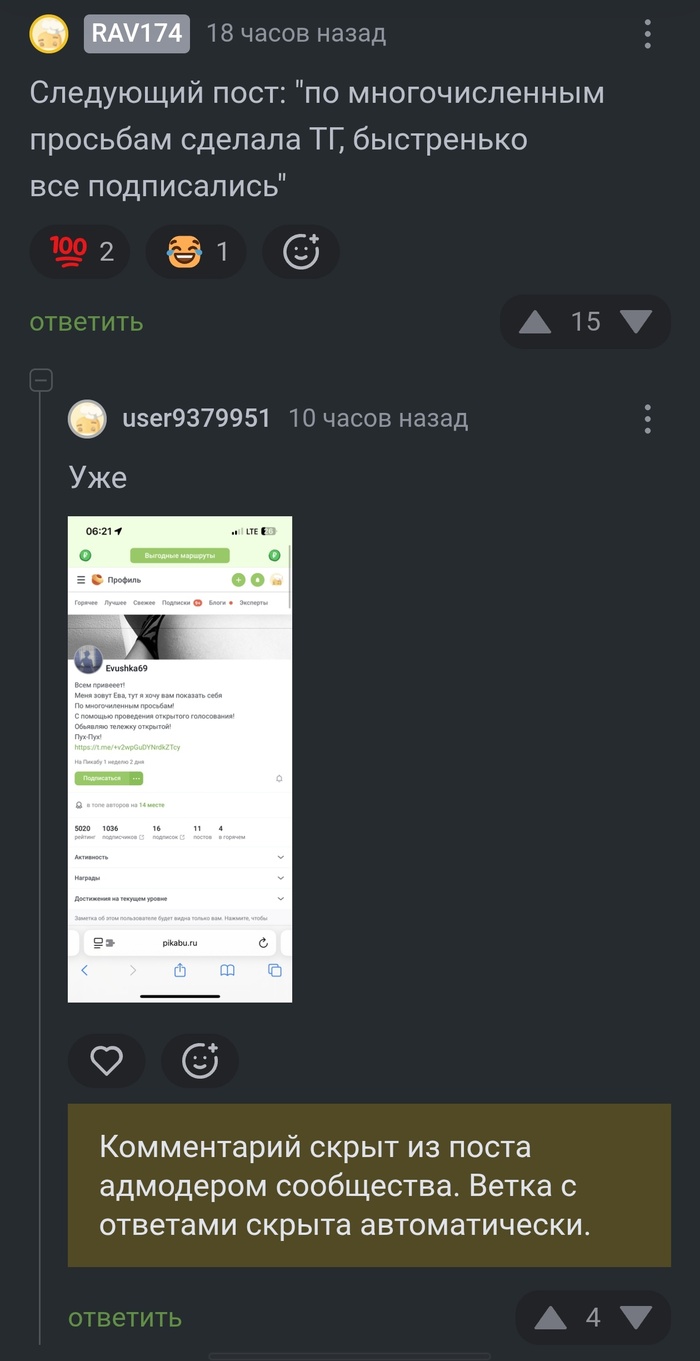 Удалили за скриншот???