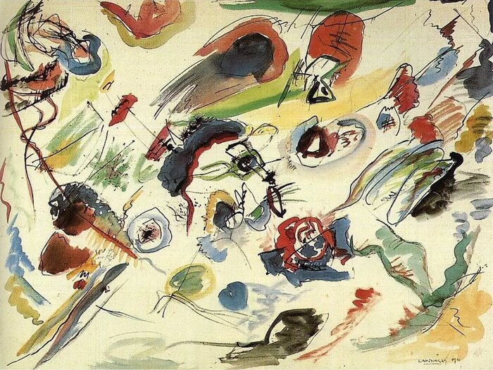 Василий Кандинский. Первая абстрактная акварель. 1910