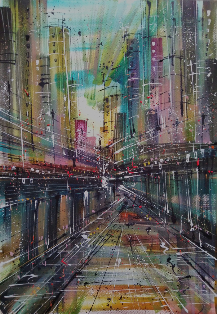 Акварель, акрил, бумага 50/35 см.