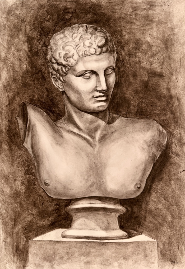 «Бюст Гермеса», 40х60, соус
