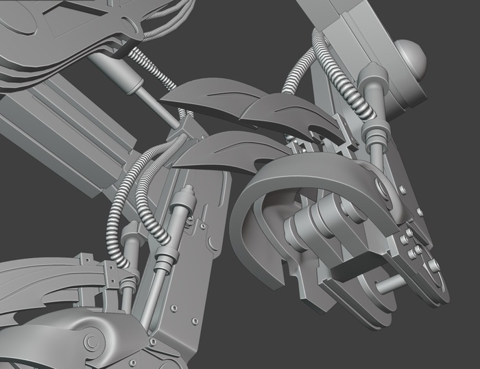 Вот к примеру как выглядит нижняя часть стопы, которую пришлось додумывать самому.