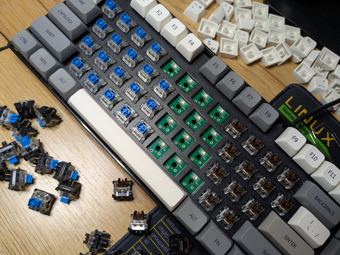 синие, коричневые