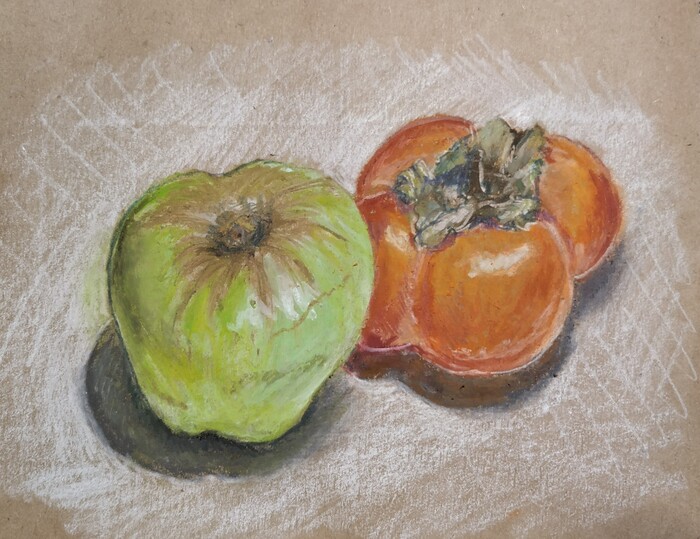 Зарисовка масляной пастелью