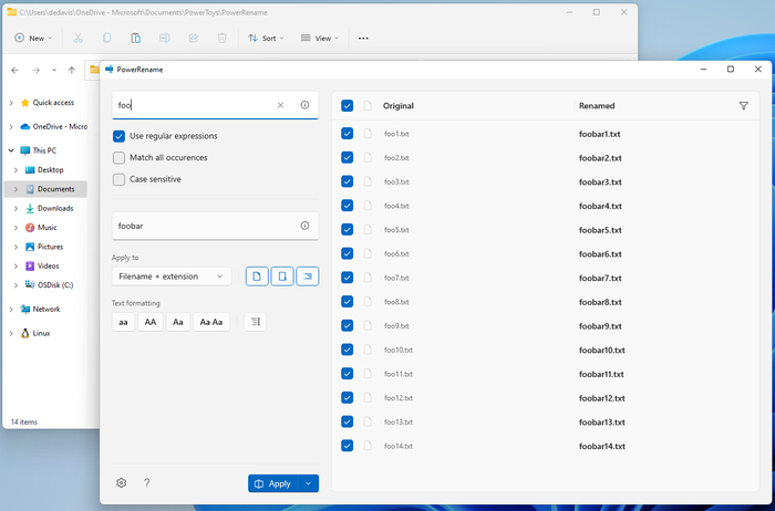 пример работы PowerRename