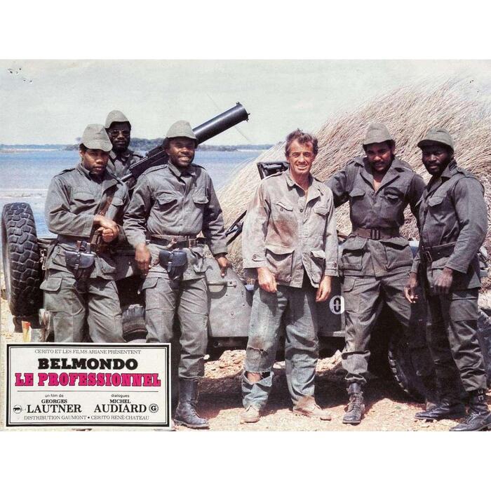 Жан Поль Бельмондо на съёмках фильма "Профессионал", 1981 год.